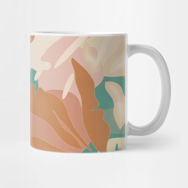 Abstract Tropical Plants / Turquoise and Pastels by matise